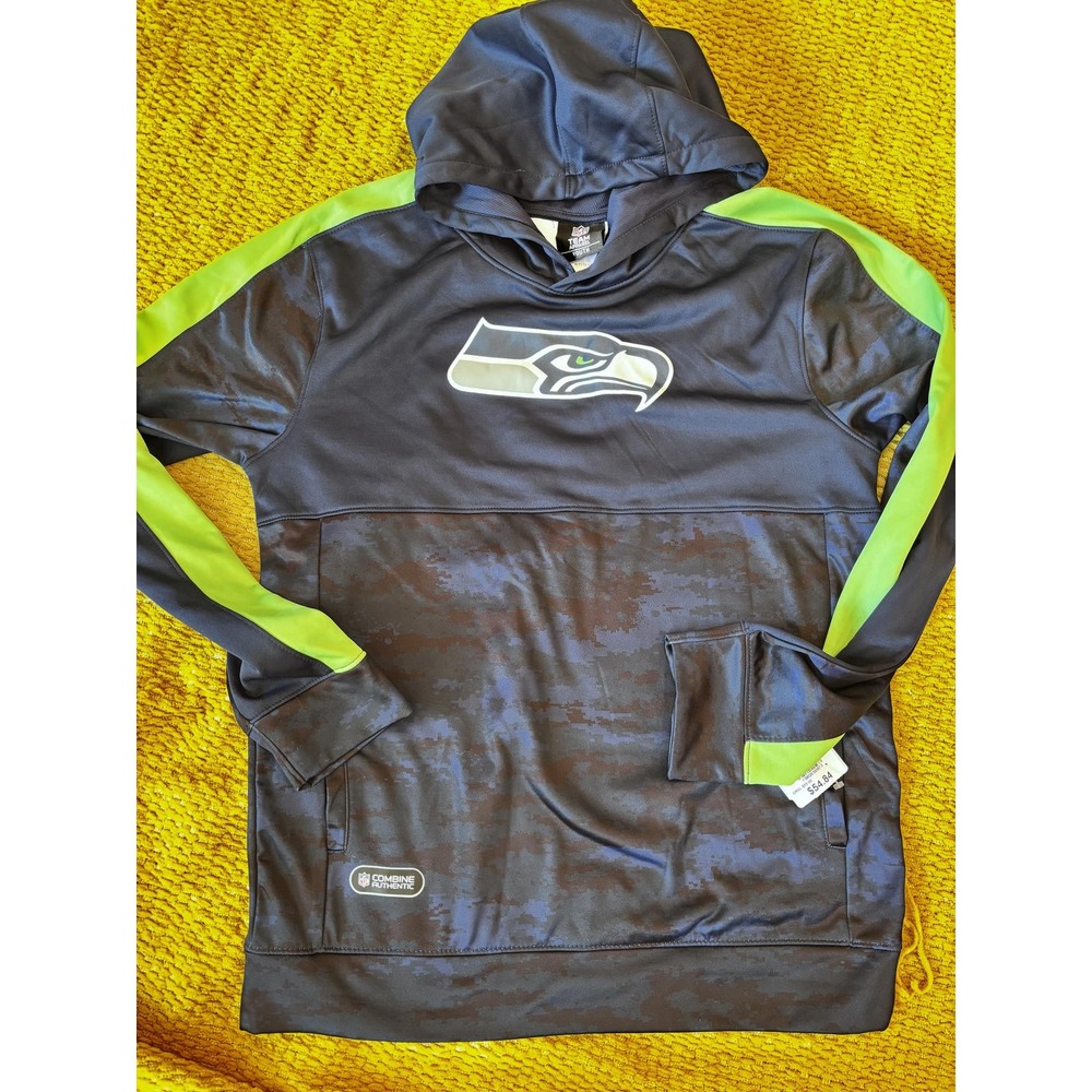 Seattle Seahawks Youthโ Size XL Hoodie Sweatshirt Navy Blue